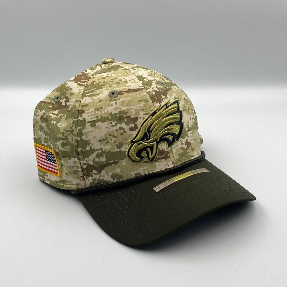 Philadelphia Eagles New Era 2025 Salute‎ Service Hat NFL Sideline 39THIRTY L/XL